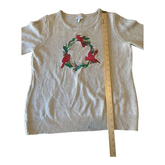 Croft & Barrow Cardinal Knit Sweater Size L Holiday - Picture 8 of 9